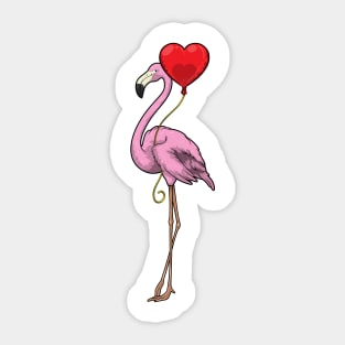 Flamingo Heart Balloon Sticker